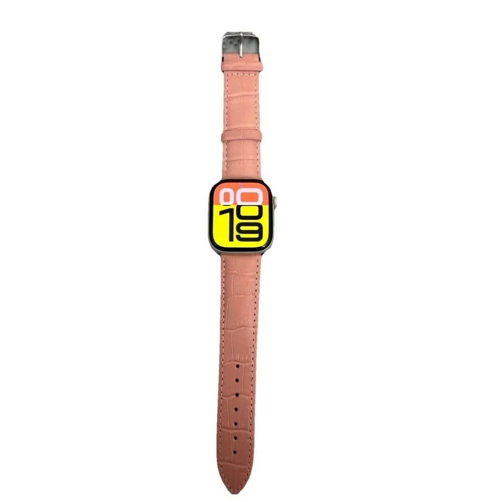 unbranded Unisex's Genuine Leather  Smartwatch Watch Band Pink Size 38-40 MM New
